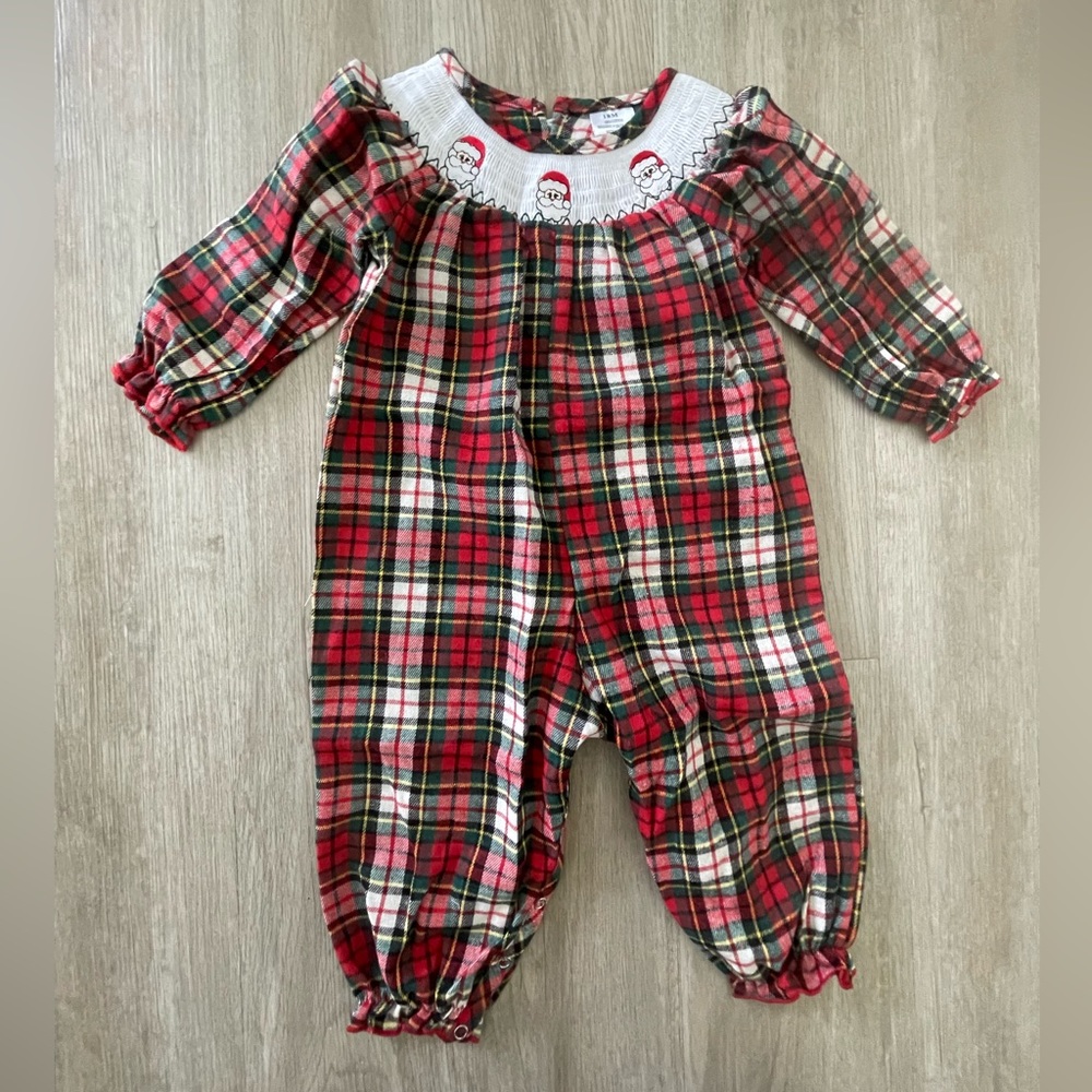 18m Plaid Santa Smock